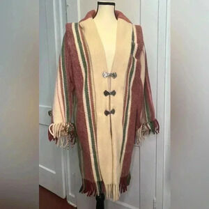 Lillunn Design Of‎ Norway Berger Plaid Pure Wool Convertible Coat Sz L
